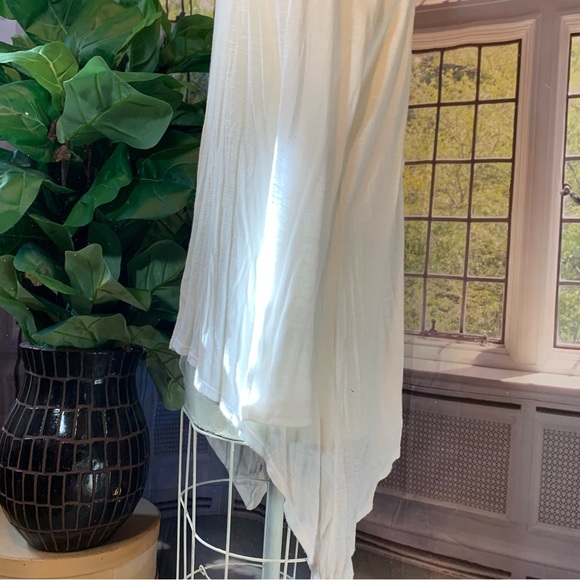 American Rag Cie Off White Pleated Sweater Hi Lo Flowy 1X Lace Details - Picture 7 of 14